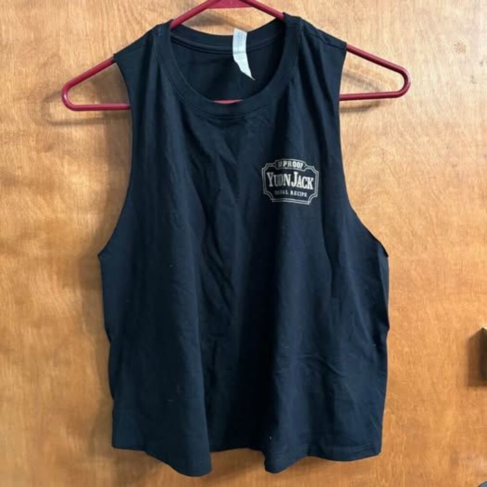 Yukon Jack Black Loose Crop Tank Size Large